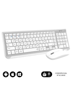 ph2Teclado con Raton Bluetooth 24G Combo Dual Prestige Extendido Plata Blanco h2divbr divul liCombinacion de teclado extendido 