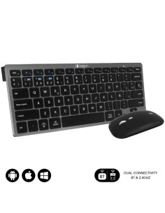 ph2Teclado con Raton Bluetooth 24G Combo Multidispositivo Compacto Gris h2ul liConectividad inalambrica multidispositivo li liE