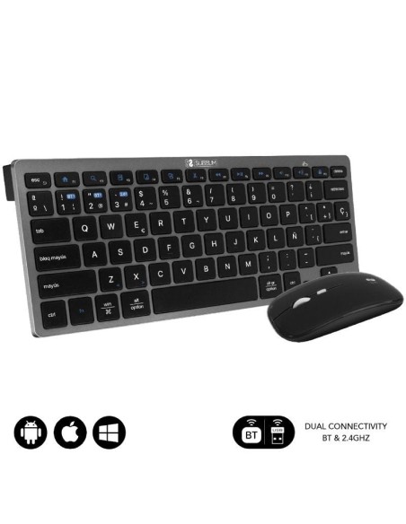 ph2Teclado con Raton Bluetooth 24G Combo Multidispositivo Compacto Gris h2ul liConectividad inalambrica multidispositivo li liE