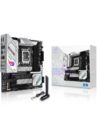 p ph2ROG STRIX B760 G GAMING WIFI D4 h2pPlaca base mATX blanca Intel B760 LGA 1700 con 12 1 etapas de potencia DDR4 de hasta 53