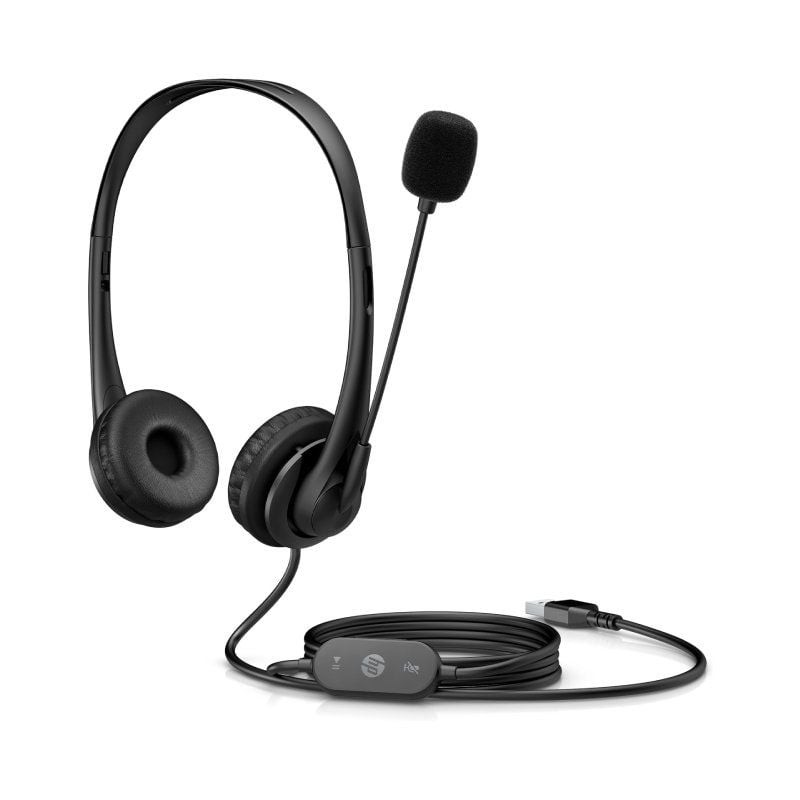 ph2Auriculares estereo USB HP G2 h2Solo tienes que enchufarte y disponerte a hablar y escuchar con claridad durante todo el dia