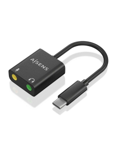 pul libAISENS CONVERSOR USB C A AUDIO 48KHz USB C M 2xJACK 35 H NEGRO 10CM b li libDescripcion b li liConversor USB C a AUDIO c