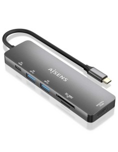 h2AISENS USB C DOCK 6 EN 1 USB C A 1xHDMI 2xUSB A 1xUSB C PD 100W 1xSD 1xMICRO SD GRIS 15CM h2pbDescripcion b ppulliConversor U