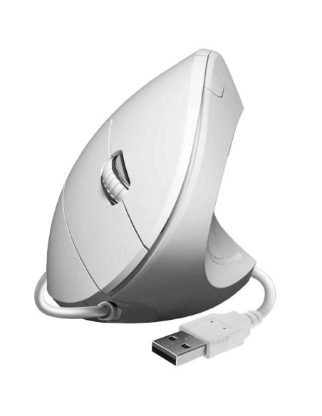 ph2GLIDE VERTICAL ERGO WIRED MOUSE WHITE h2p ppSu diseno innovador coloca el brazo y la muneca en una posicion natural lo que p