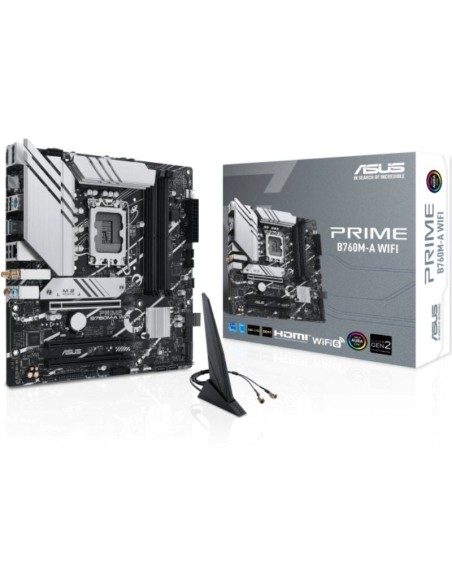 h2PRIME B760M A WIFI h2divpPlaca base Intel B760 LGA 1700 mATX con PCIe 40 DDR5 dos ranuras M2 Ethernet Realtek de 25 GB Wi Fi 
