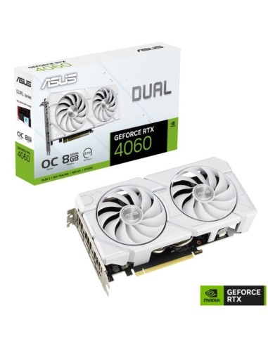 ph22x Ventiladores 2x Diversion h2pASUS Dual GeForce RTX8482 4060 EVO White Edition combina un rendimiento termico dinamico con