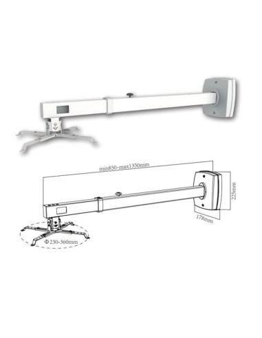 pSoporte extensible de montaje en pared para proyectores de corto alcance max 10KgbrEste soporte le permite un posicionamiento 