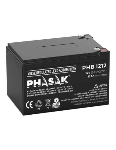 pbBaterias 12V PHASAK bbrPlomo acido Baterias selladas PHASAK de plomo acido de 12V de 12 AhbrCompatibles con los modelos de SA