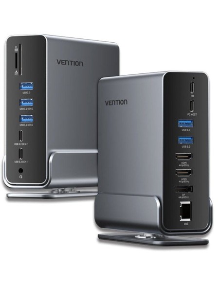 ph2Vention Docking Station 15en1 USB C TRRS PD MST Aluminio Gris Vertical h2divbr divh2Especificaciones h2pullibMarca b liliVen