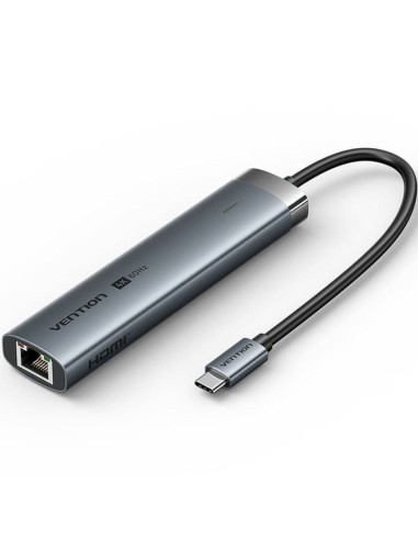 ph2Docking USB Tipo C Vention TGNHB h2pEl concentrador de expansion de conexion universal Vention TGN 6 en 1 es la solucion ide