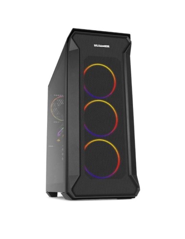 ph2HUMMER QUANTUM h2h2ARGB LIGHTING FULL TEMPERED GLASS CHASSIS h2ul liPanel lateral de cristal templado li li4 ventiladores de