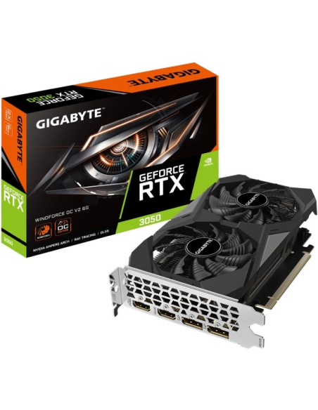 h2GeForce RTX 3050 WINDFORCE OC V2 6G h2divph2CARACTERiSTICA CLAVE h2pulliMultiprocesadores NVIDIA Ampere Streaming liliNucleos