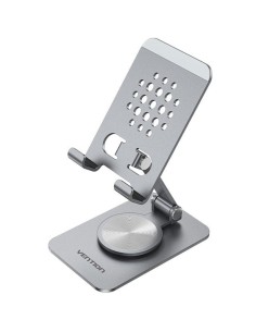 h2Soporte articulado para telefono de escritorio con base giratoria de 360 tipo aleacion de aluminio gris h2divpullispan style 