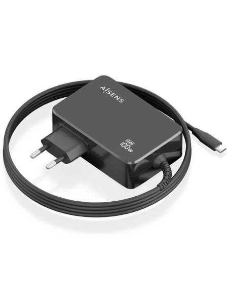 h2AISENS Cargador GaN 100W PD30 1xUSB C 18M Negro h2pulliTipo Cargador de pared USB C de 100W liliUso Compatible con portatiles