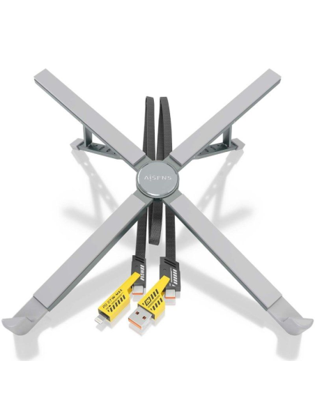 h2AISENS Soporte de Sobremesa Ajustable con USB C Docking 4 en 1 Gris h2pullispan style background color initial bTipo b Soport