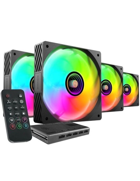 ph2Kit Ventiladores ARGB MF SI4KIT h2pEl MF SI4KIT es un completo kit de 4 ventiladores ARGB de 120mm con efecto Infinity Mirro