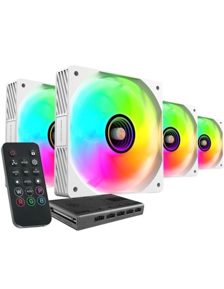 ph2Kit Ventiladores ARGB MF SI4KIT h2pEl MF SI4KIT es un completo kit de 4 ventiladores ARGB de 120mm con efecto Infinity Mirro