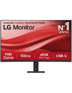 h2Monitor LG 27 FHD 100 Hz 5ms USB C h2pulliPantalla curva de 1500R y 100Hz de frecuencia de actualizacion para una experiencia