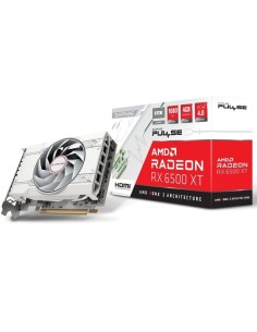 h2PULSE AMD Radeon RX 6500 XT ITX PURE 4 GB h2divpulliGPU Reloj Boost Hasta 2825 MHz liliMemoria 4 GB 64 bit DDR6 18 Gbps efect