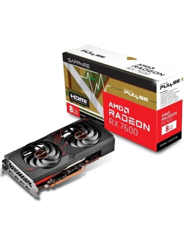 h2PULSE AMD Radeon RX 7600 8GB h2divp pulliGPU Reloj Boost Hasta 2755 MHz liliGPU Reloj de juego hasta 2355 MHz liliMemoria 8 G