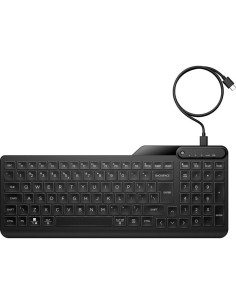 h2Teclado con cable retroiluminado multidispositivo HP 405 h2pEste teclado con teclas iluminadas en blanco calido siempre esta 