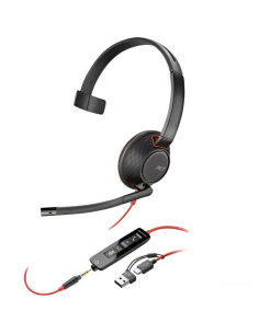 h2Auriculares monoaurales Poly Blackwire 5210 conector de 35 mm adaptador USB C A a granel h2divpEl diseno ergonomico de la ser
