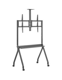 ph2AISENS SOPORTE DE SUELO PRO CON RUEDA 1 BANDEJA Y SOPORTE DE CaMARA PARA PANTALLA INTERACTIVA TV 120KG DE 55 100 NEGRO h2h2E