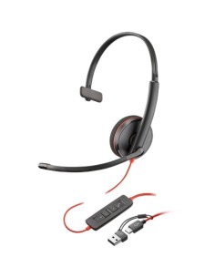 h2Auriculares monoaurales USB C Poly Blackwire 3210 adaptador USB C A a granel h2pLos auriculares UC serie Blackwire 3200 alamb