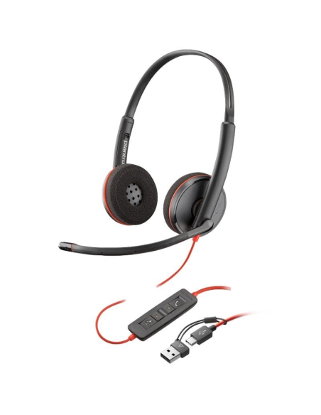 p ph2Auriculares estereo USB C Poly Blackwire 3220 adaptador USB C A a granel  h2pLos auriculares UC serie Blackwire 3200 alamb