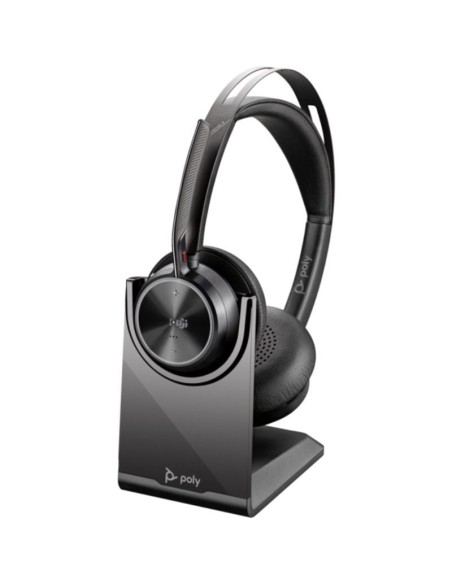h2Auriculares USB C C Poly Voyager Focus 2 con certificacion para Microsoft Teams adaptador USB C A soporte de carga h2divpCree