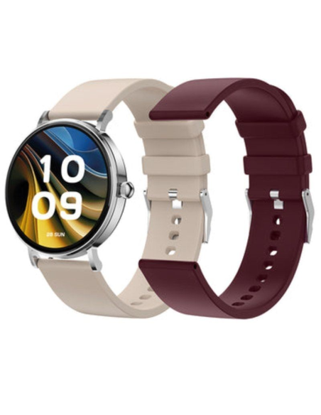 ph2SPC SMARTEE DUO VELVET h2divpSmartwatch de 1328221 con pantalla tactil AMOLED 2 correas intercambiables de silicona llamadas