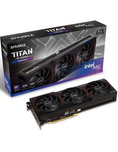 div h2SPARKLE Intel Arc8482 B580 TITAN Nox OC h2 pTarjeta grafica con 12GB GDDR6 ray tracing Intel XeSS soporte 8K y sistema TO