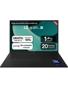 h2Portatil 17 LG gram 17Z90T Intel Core8482 Arrow Lake 16 GB RAM 1 TB SSD Panel IPS WQXGA 2560x1600 Ligero 14 kg 20 h Negro h2p