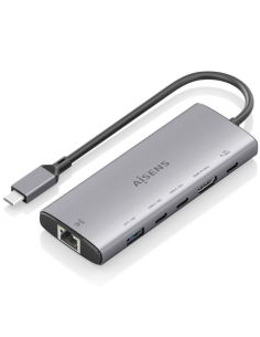 h2ASUC 6P030 GR 8211 USB C Dock 6 en 1 USB C a 1xHDMI 1xRJ45 1xUSB A 10G 2xUSB C 10G 1xUSB C PD Gris 20CM h2divpAISENS 8211 USB