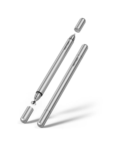 h2Lapiz optico Vention 2 en 1 de aleacion de aluminio gris h2divpulliTacto de alta sensibilidad liliPuntas reemplazables liliCo