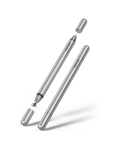 h2Lapiz optico Vention 2 en 1 de aleacion de aluminio gris h2divpulliTacto de alta sensibilidad liliPuntas reemplazables liliCo