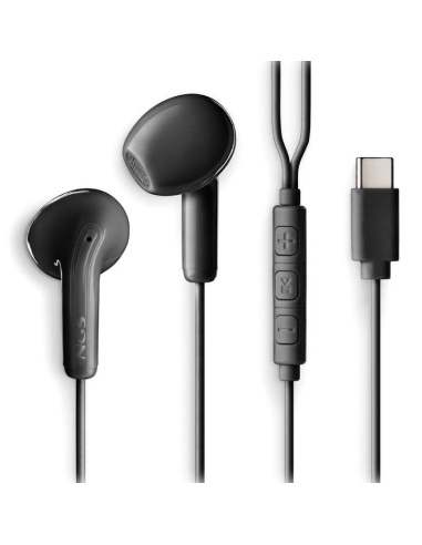 p ph2CROSS GLIDE BLACK h2pbAuriculares intraurales con microfono y boton multifuncion Conexion tipo USB C b pp pulliAuriculares