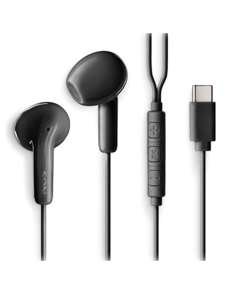 p ph2CROSS GLIDE BLACK h2pbAuriculares intraurales con microfono y boton multifuncion Conexion tipo USB C b pp pulliAuriculares