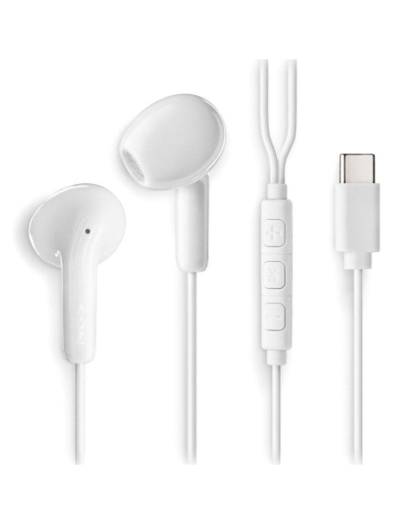 ph2CROSS GLIDE WHITE h2pbAuriculares intraurales con microfono y boton multifuncion Conexion tipo USB C b ppulliAuriculares de 