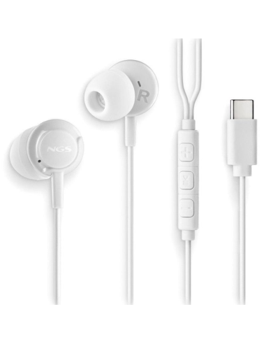 ph2CROSS STEP WHITE h2pAuriculares intraurales con microfono y boton multifuncion Conexion tipo USB C ppul liAuriculares de bot