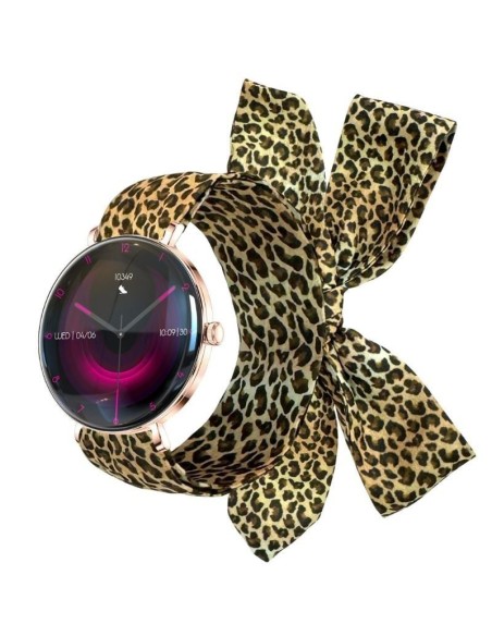 h2Reloj inteligente Forever SB 370 Lucca en oro rosa h2divul liDiagonal de pantalla 143 li liResolucion de pantalla 466 x 466px