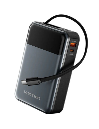 h220000mAh Power Bank USB C USB C USB A with Built in USB C Cable 65W Black LED Display Type h2div h2Especificaciones h2 div ul