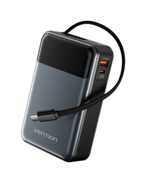 h220000mAh Power Bank USB C USB C USB A with Built in USB C Cable 65W Black LED Display Type h2div h2Especificaciones h2 div ul