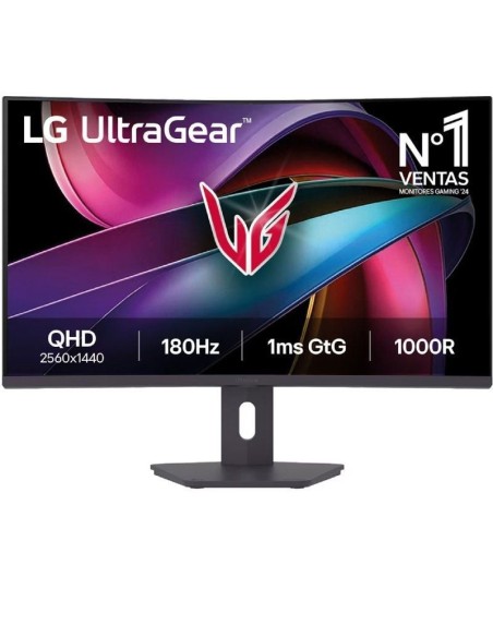 h2Monitor Gaming LG UltraGear 32 VA QHD 2560X1440 180Hz 1 ms Curvo 1000R h2divp pul liLa pantalla QHD en 16 9 de 32 con una tas