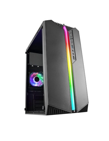 ph2CAJA COMPACTA GAMING MC S1 h2Iluminacion frontal ARGB con 12 espectaculares modos y un ventilador trasero FRGB incluido Tama