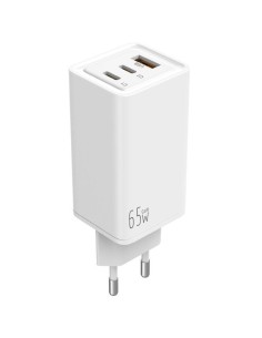 h2Cargador 65W GaN 2 USB C PD 1 USB A Blanco h2divp pdivdivdivdivCargador universal para carga rapida en dispositivos compatibl