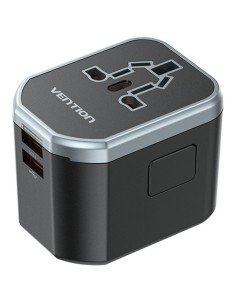 h2Adaptador de viaje universal USB C A A de 3 puertos 20W 18W 18W Negro h2p pp pulliCompatibilidad del cargador Universal liliA