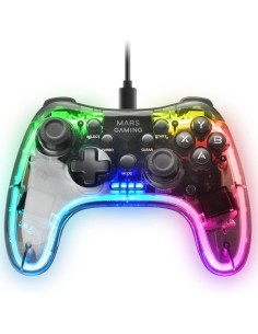 h2GAMEPAD MGP C h2pGamepad profesional con un espectacular diseno translucido negro e iluminacion NEoN RGB Sistema de vibracion